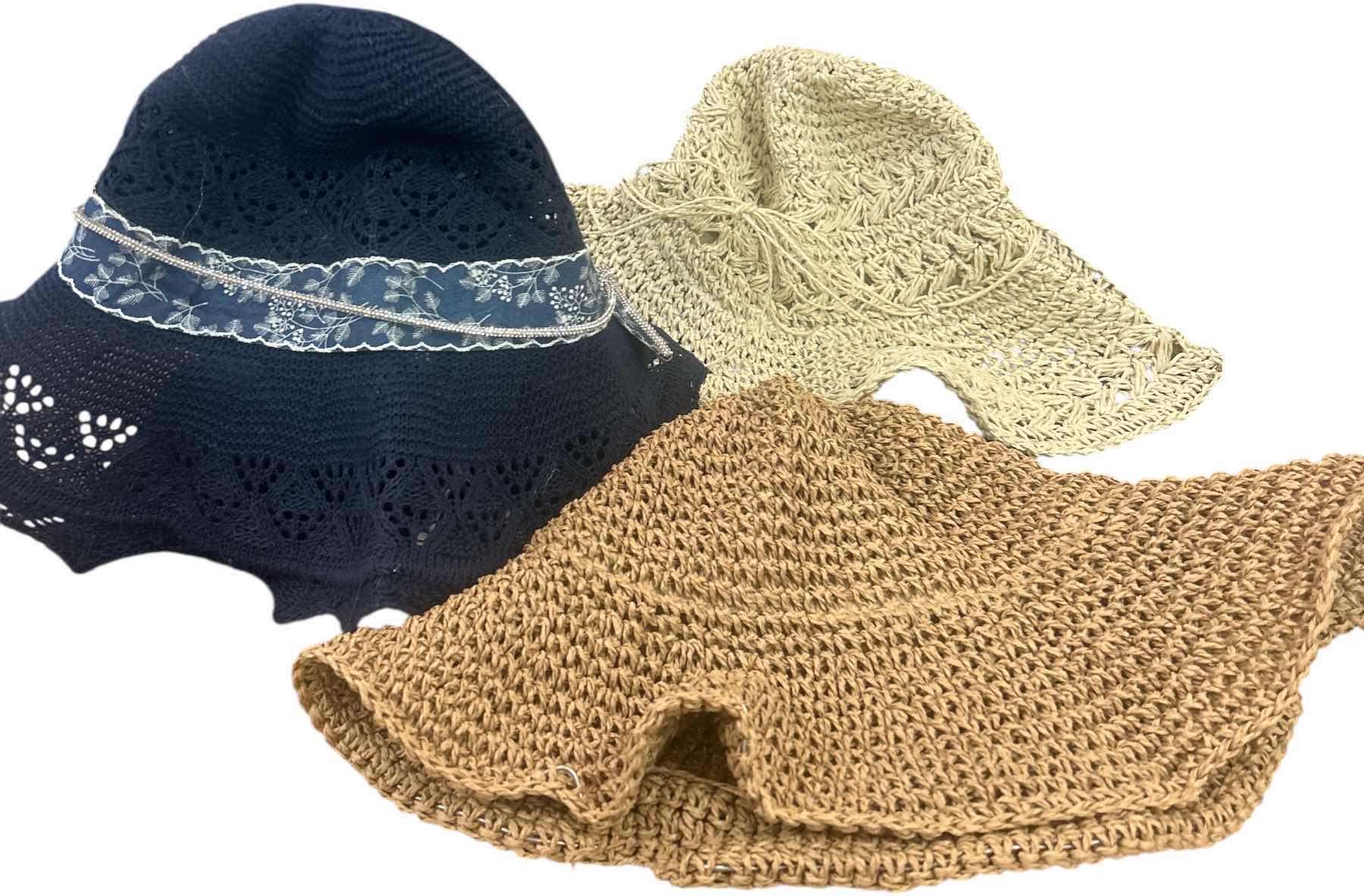Photo 1 of NEW- 3 WOVEN FLOPPY SUN HATS