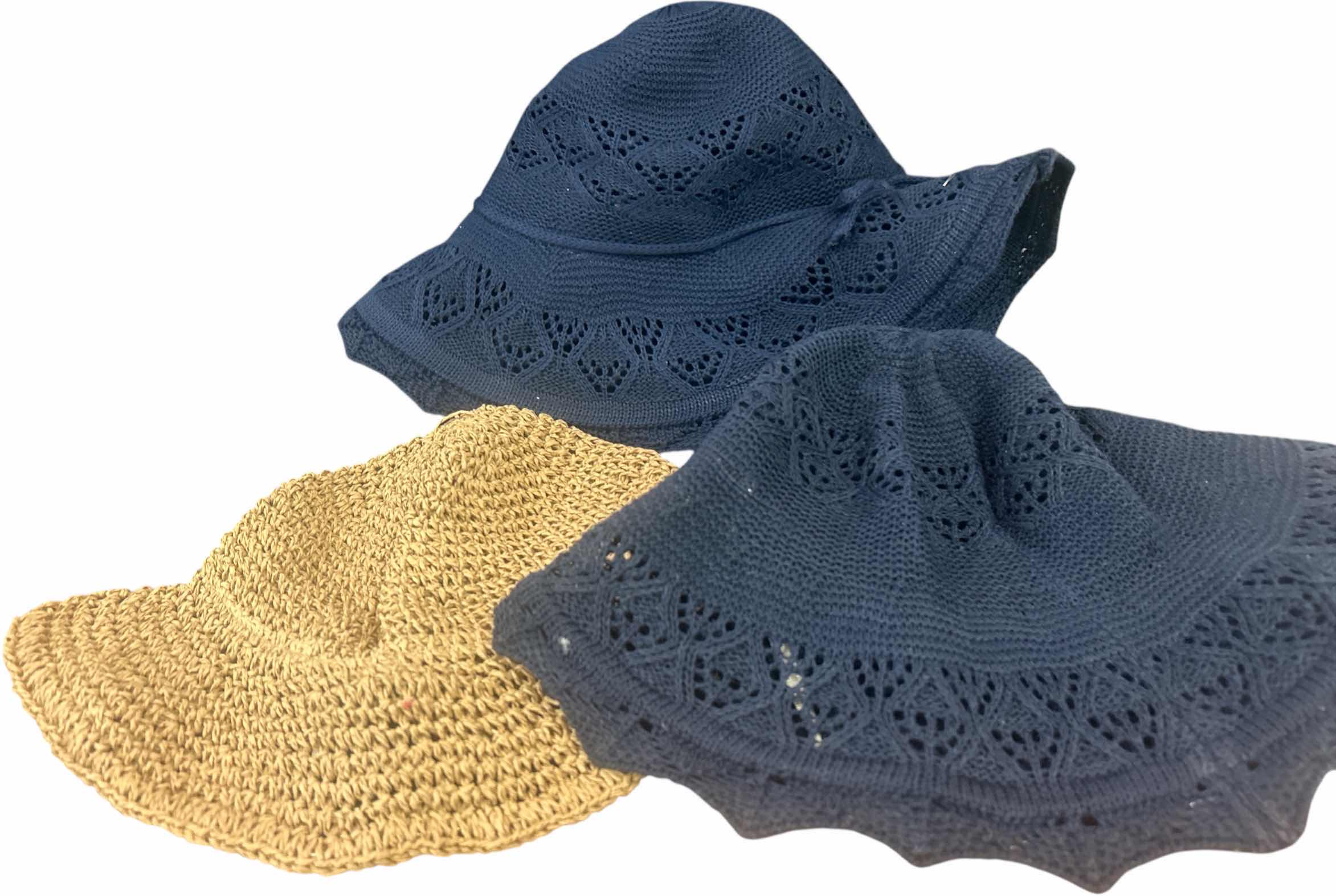 Photo 1 of NEW- 3 WOVEN FLOPPY SUN HATS