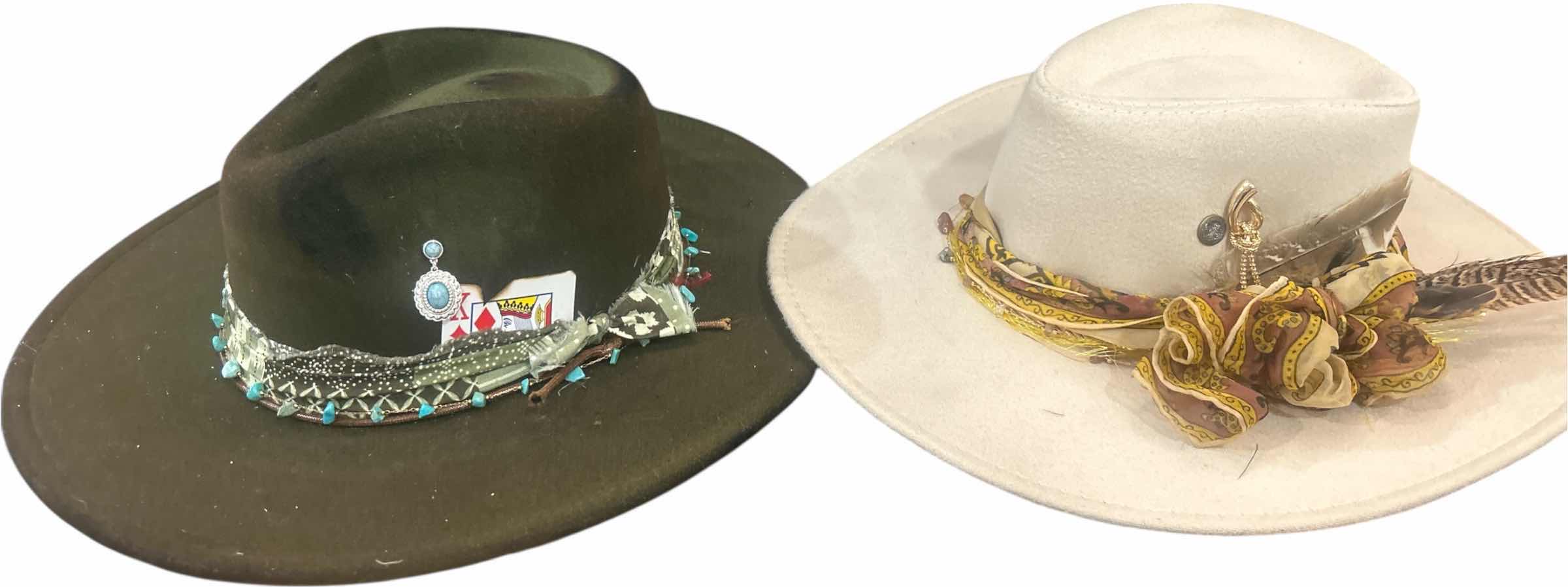 Photo 1 of NEW- 2 WOMENS WESTERN STYLE FEDORA HATS