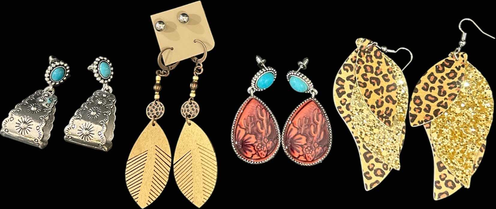 Photo 1 of NEW - 4 PAIRS PIERCED EARRINGS