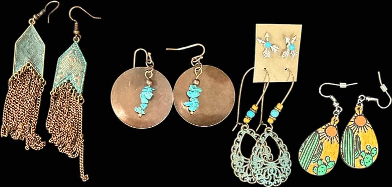 Photo 1 of NEW - 4 PAIRS PIERCED EARRINGS