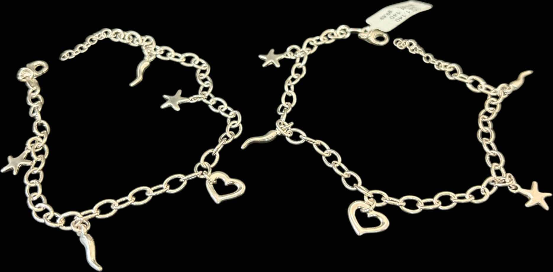 Photo 1 of 2 STERLING SILVER CHARM BRACELETS