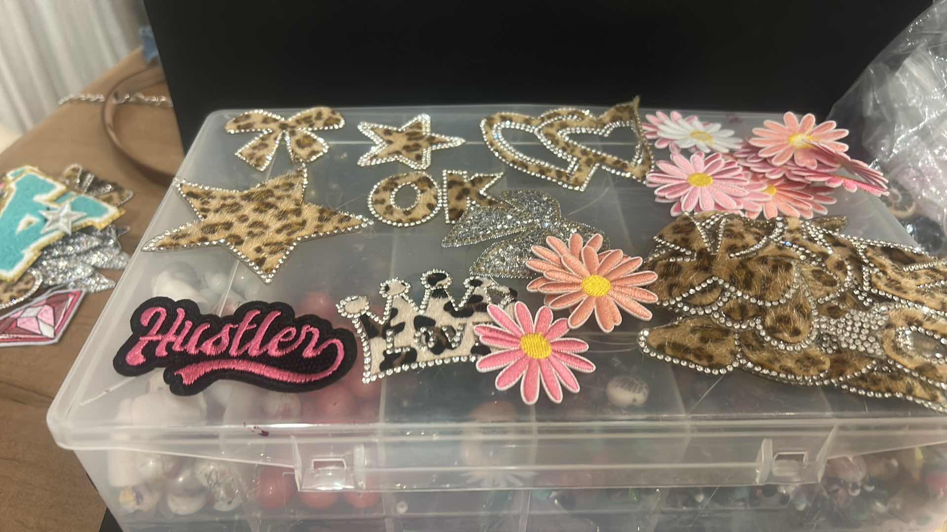 Photo 1 of CRAFTING SUPPLIES- APPLIQUÉS, BEADS, THREAD AND CHARMS