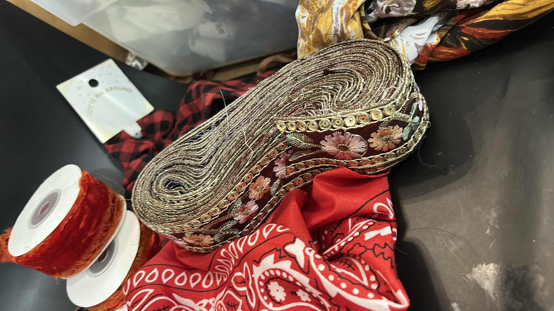 Photo 1 of CRAFTING SUPPLIES- BANDANAS, RIBBON, FABRIC TIES AND MORE