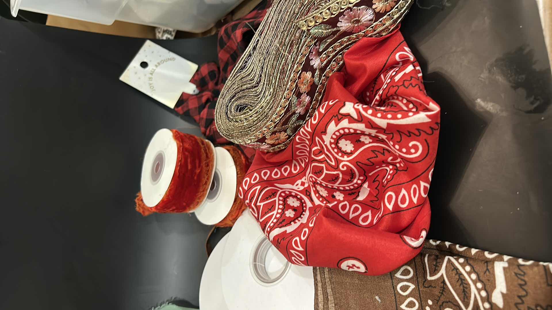 Photo 1 of CRAFTING SUPPLIES- BANDANAS, RIBBON, FABRIC TIES AND MORE