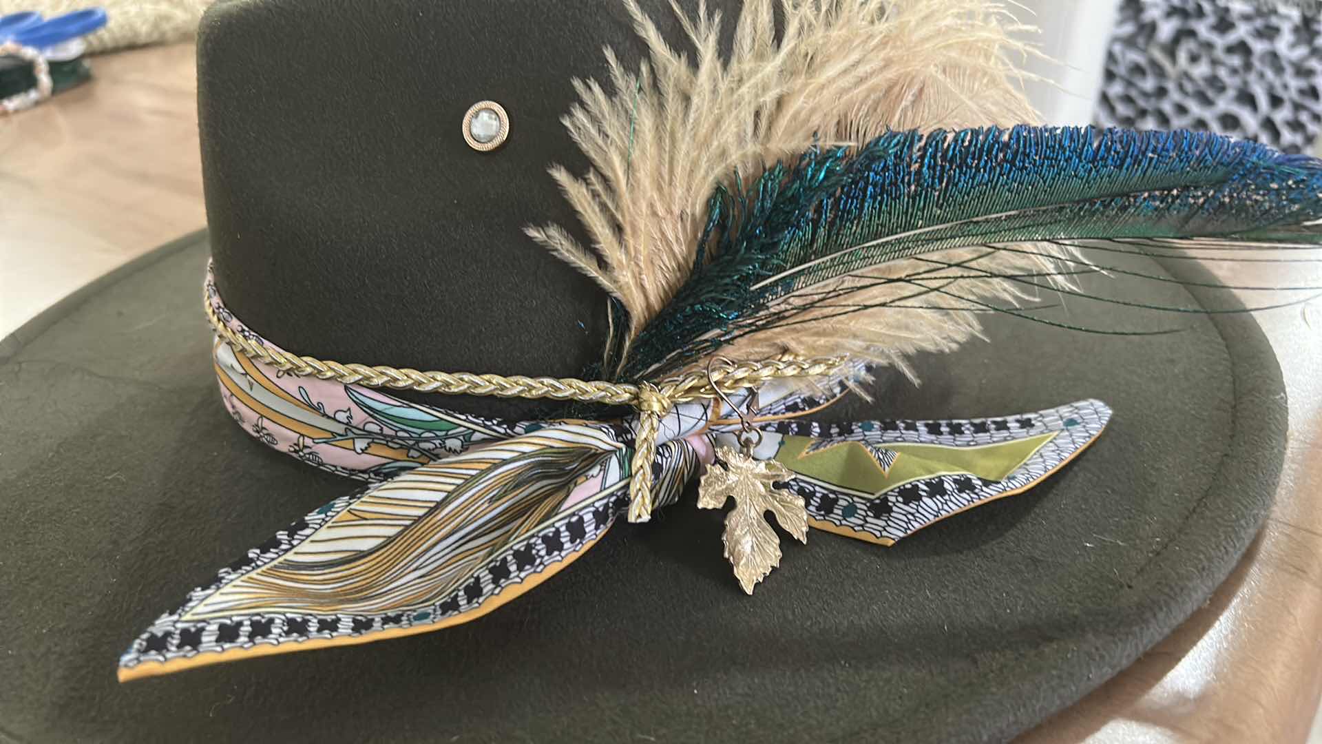 Photo 1 of NEW - CUSTOM DARK GREEN WESTERN STYLE FEDORA  ADJUSTABLE SIZE M-L