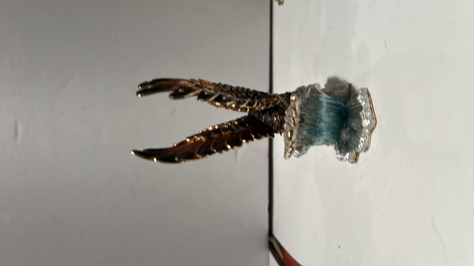 Photo 1 of BEJEWELED EAGLE TRINKET BOX H4.5”