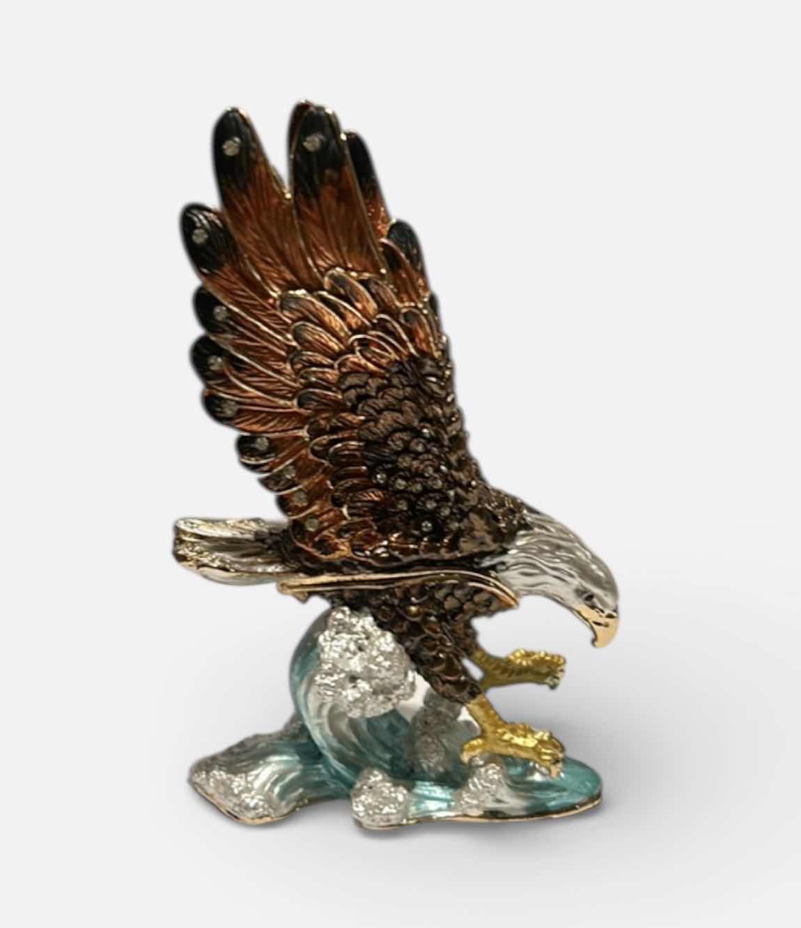 Photo 1 of BEJEWELED EAGLE TRINKET BOX H4.5”