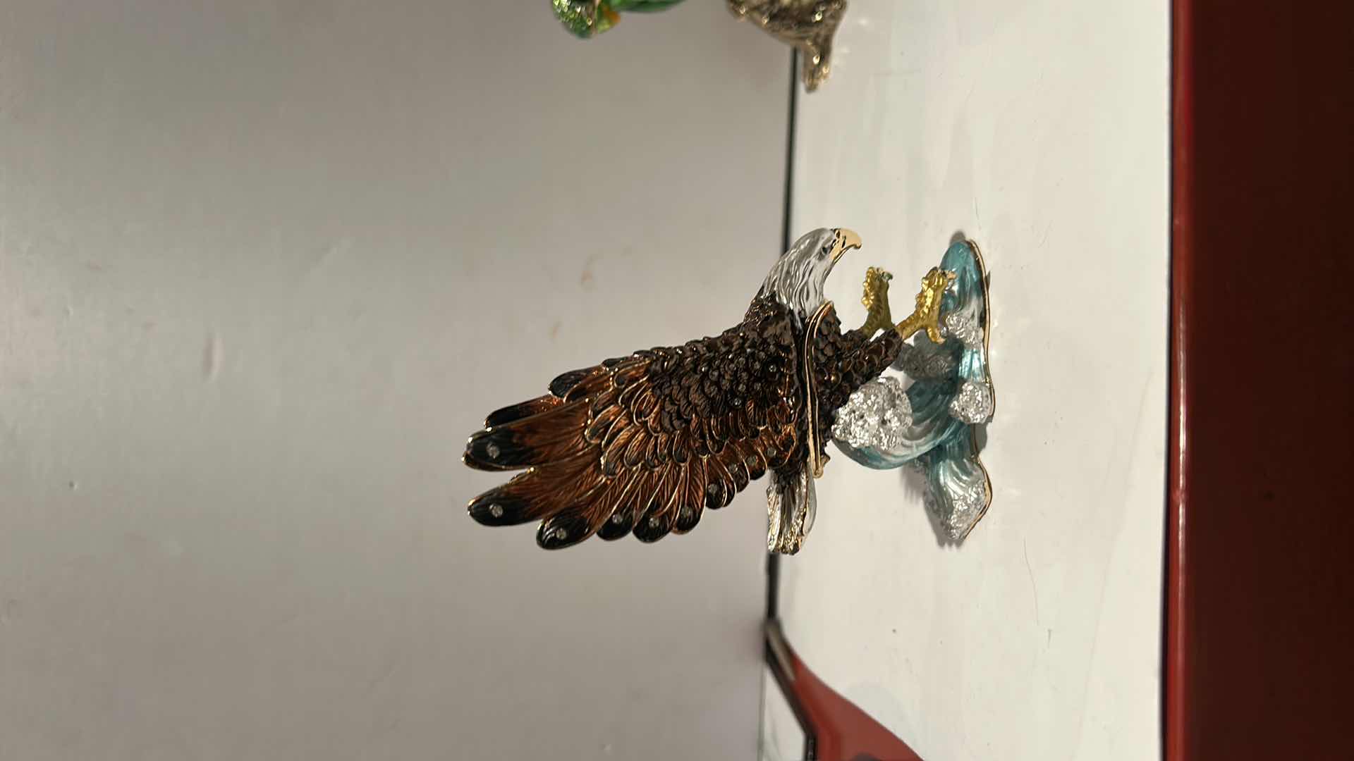 Photo 1 of BEJEWELED EAGLE TRINKET BOX H4.5”