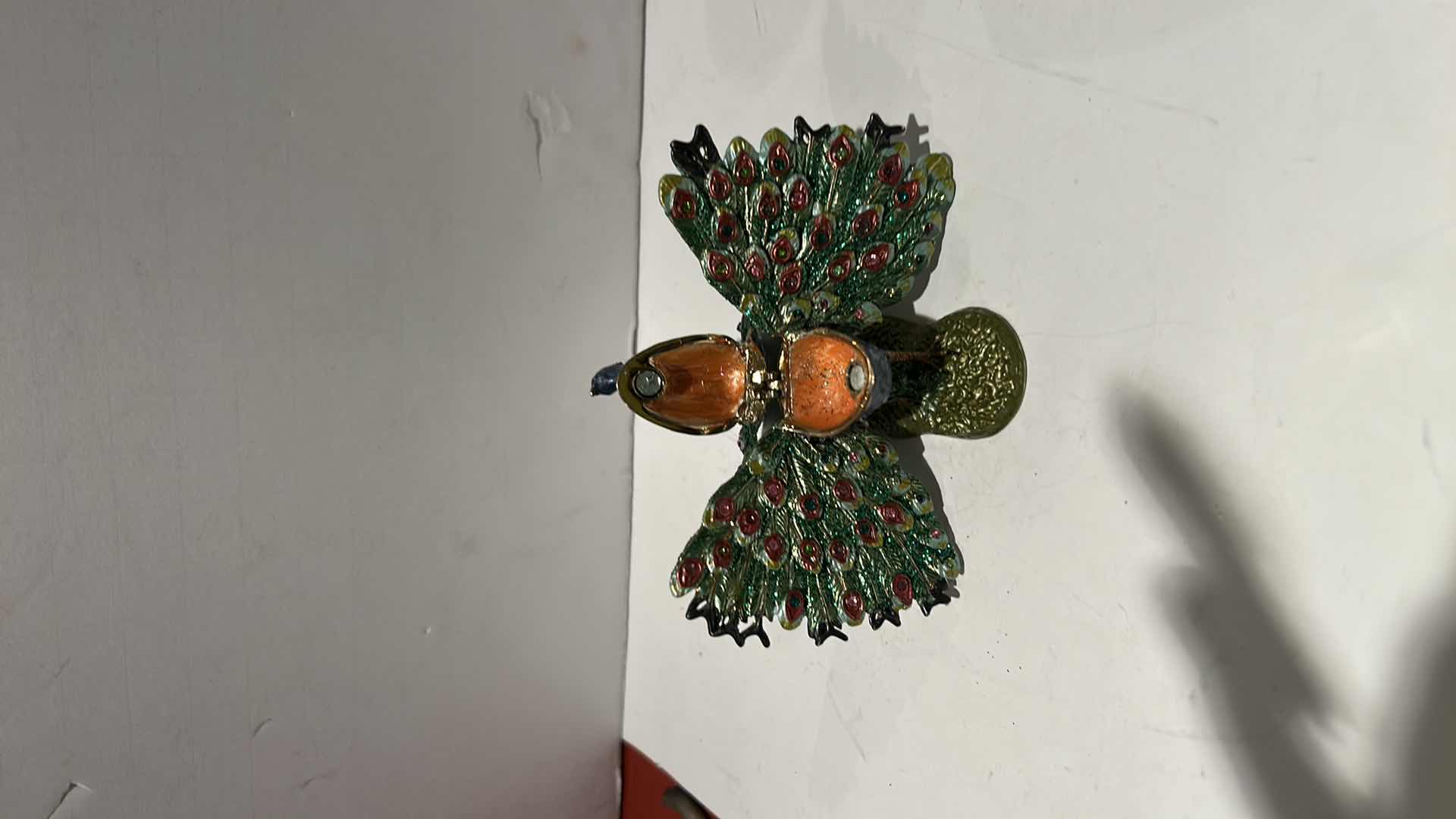 Photo 1 of BEJEWELED PEACOCK TRINKET BOX H3”