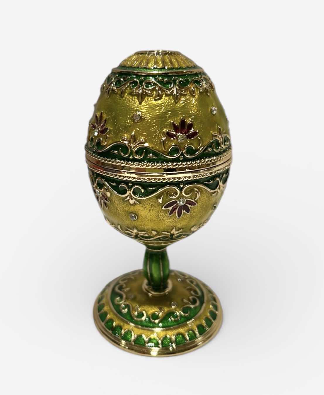 Photo 1 of BEJEWELED MUSICAL EGG SHAPED TRINKET BOX H5”