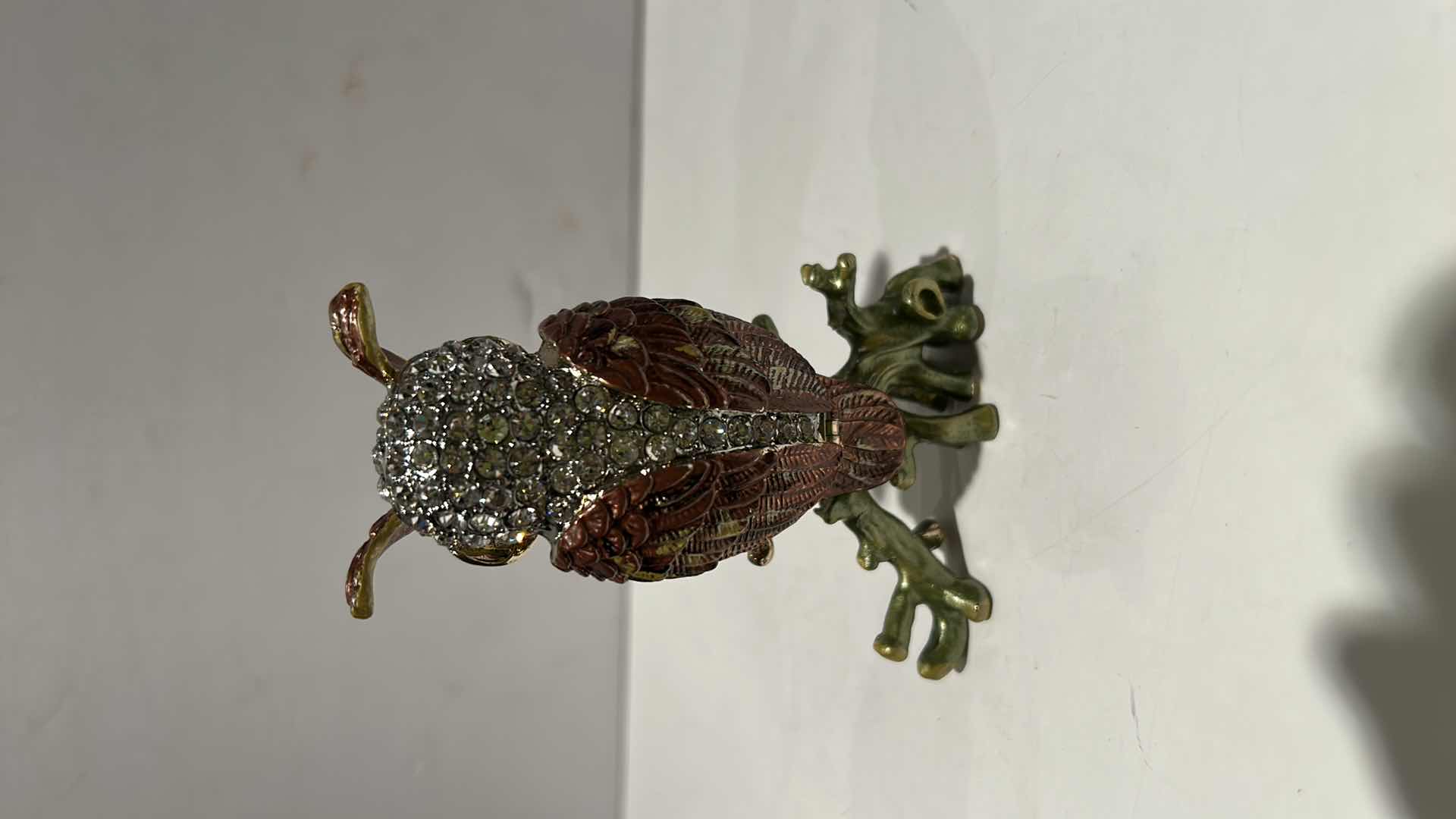 Photo 1 of BEJEWELED OWL TRINKET BOX H4”