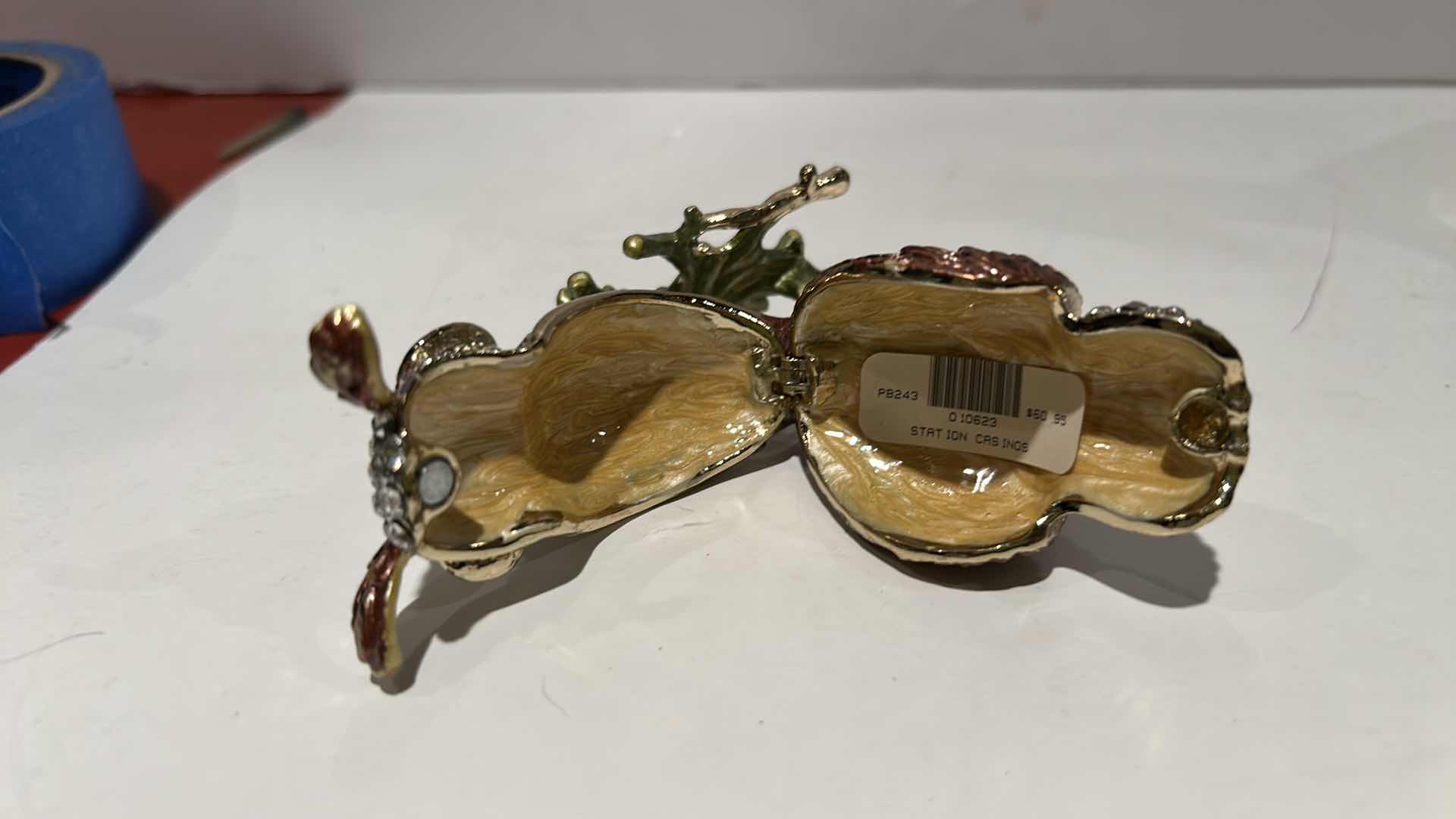 Photo 1 of BEJEWELED OWL TRINKET BOX H4”