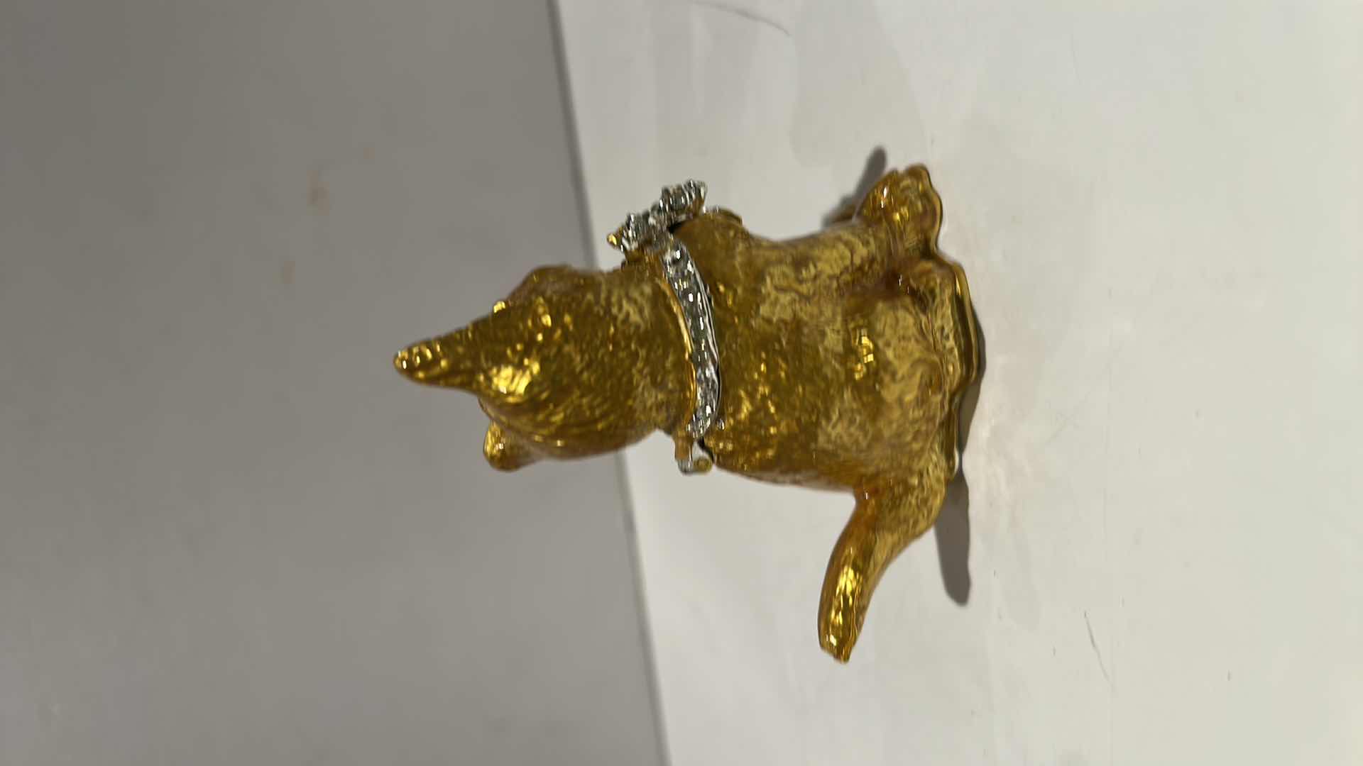 Photo 1 of BEJEWELED CAT TRINKET BOX H3.5”