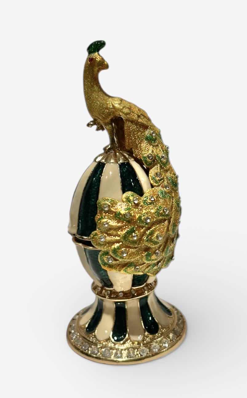 Photo 1 of BEJEWELED PEACOCK TRINKET BOX H5”
