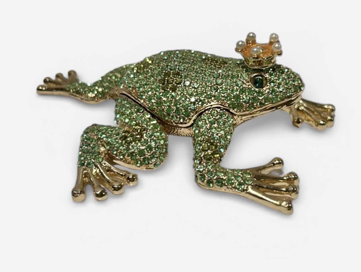 Photo 1 of $110 BEJEWELED FROG TRINKET BOX H1.5”