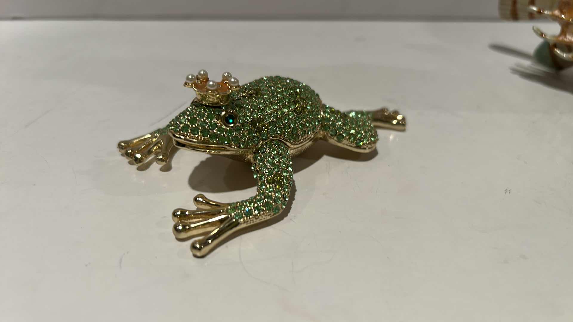 Photo 1 of $110 BEJEWELED FROG TRINKET BOX H1.5”