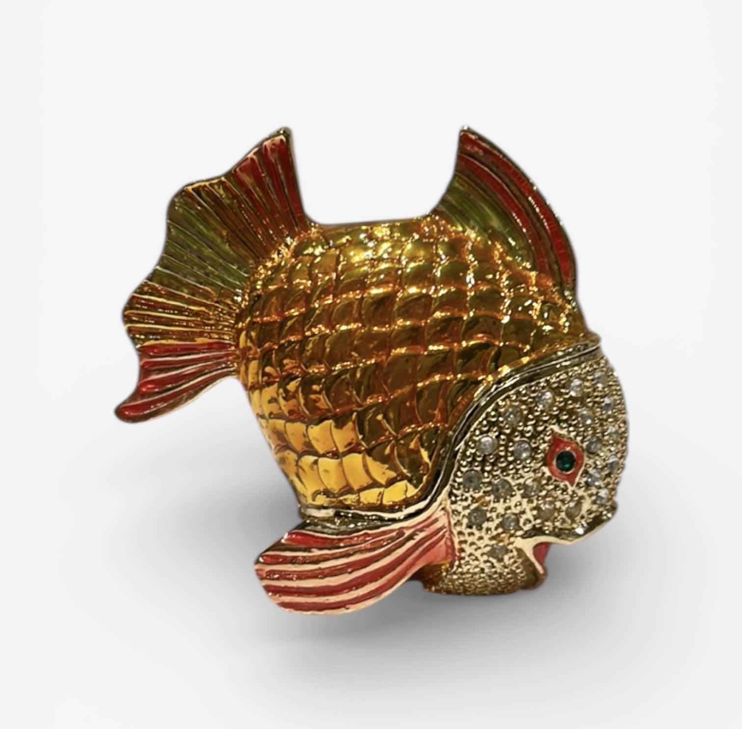 Photo 1 of BEJEWELED FISH TRINKET BOX H3.5”