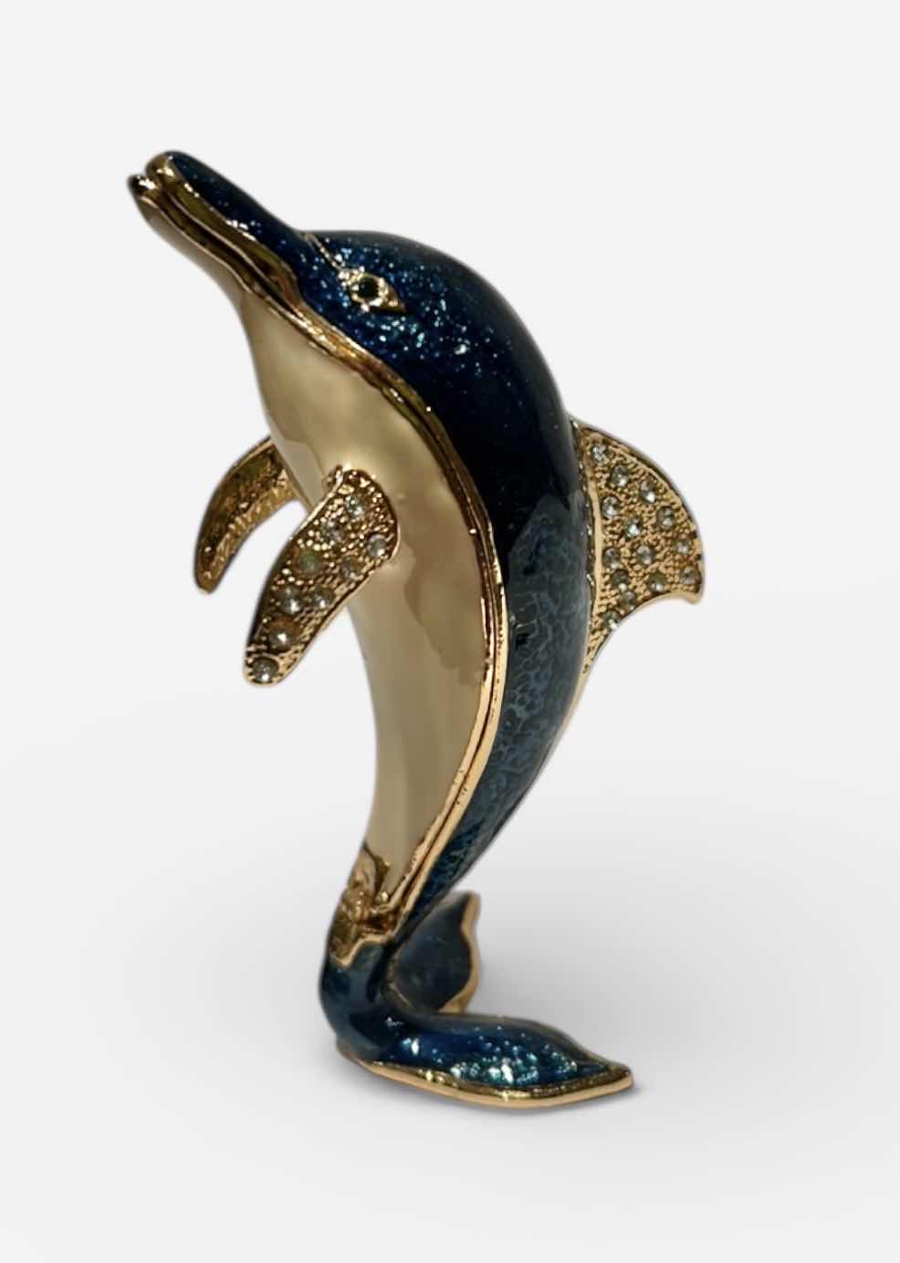 Photo 1 of BEJEWELED DOLPHIN TRINKET BOX H4.5”