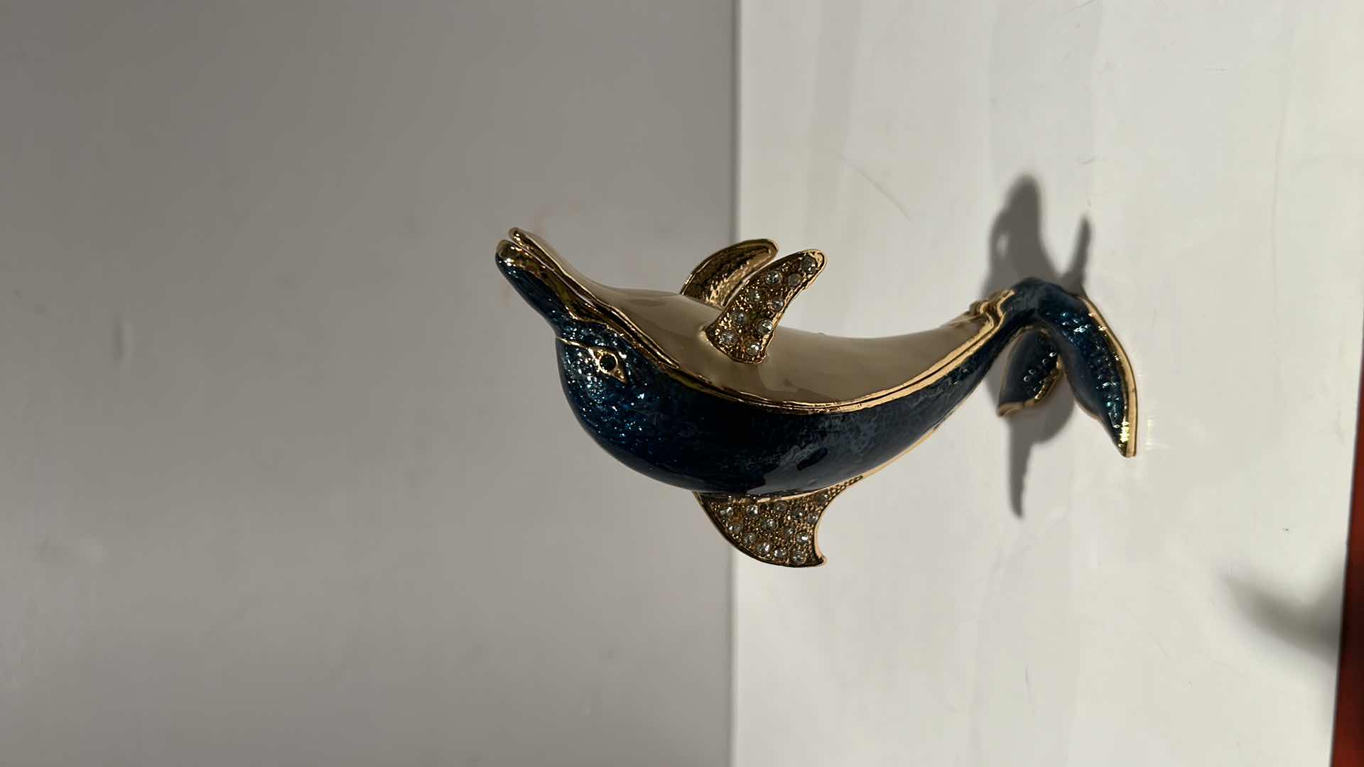Photo 1 of BEJEWELED DOLPHIN TRINKET BOX H4.5”