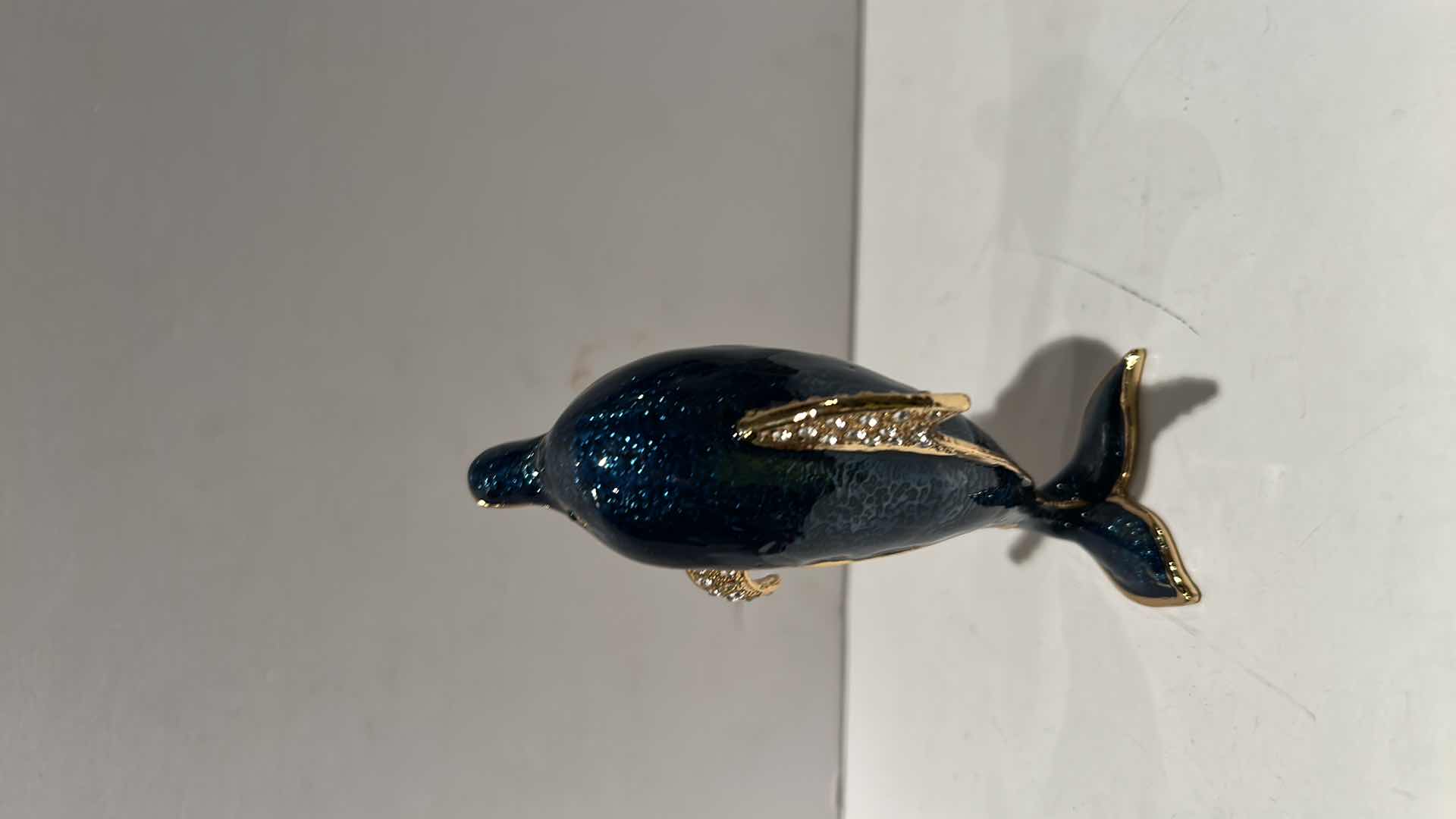 Photo 1 of BEJEWELED DOLPHIN TRINKET BOX H4.5”