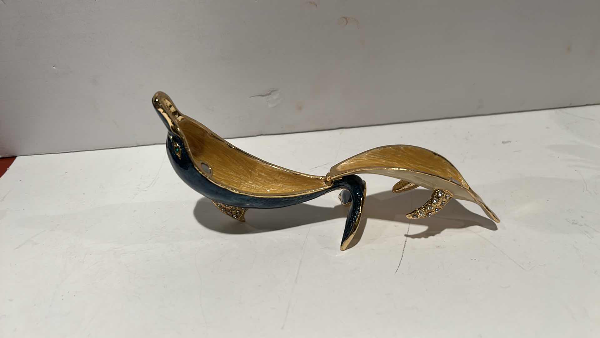 Photo 1 of BEJEWELED DOLPHIN TRINKET BOX H4.5”