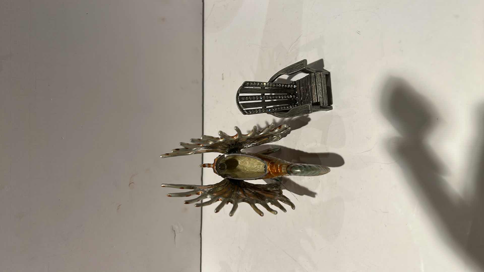 Photo 1 of 3 BEJEWELED MINI ITEMS- MONKEY BUSINESS CARD AND PEN HOLDER, CHAIR, & FISH H4”