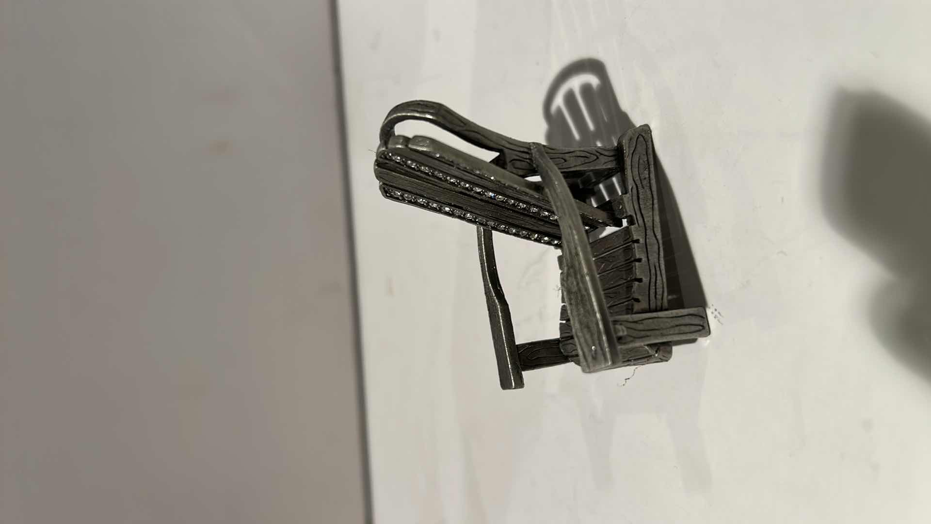 Photo 1 of 3 BEJEWELED MINI ITEMS- MONKEY BUSINESS CARD AND PEN HOLDER, CHAIR, & FISH H4”