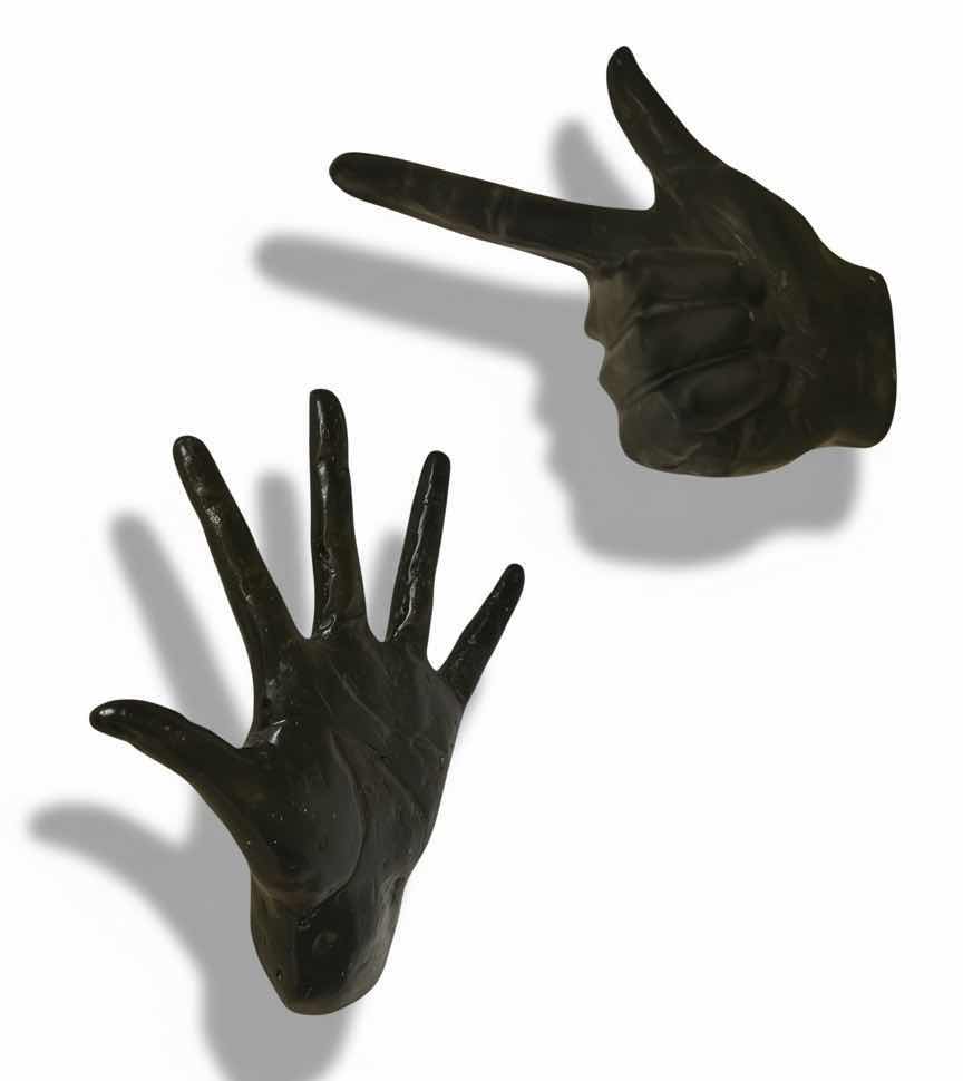Photo 1 of 2 METAL HAND SCULPTURES, (OPEN HAND H8”)