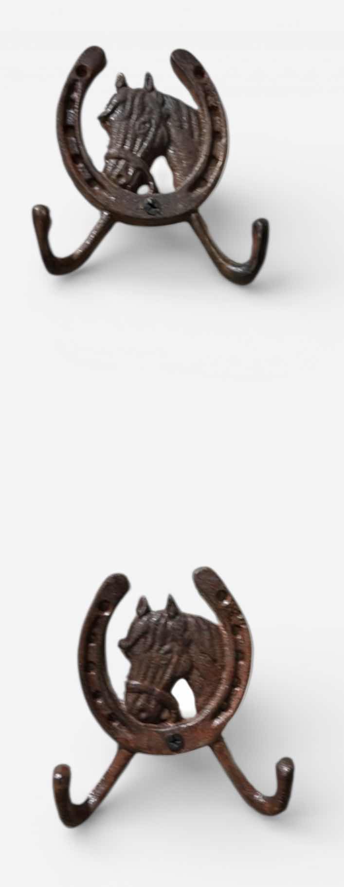 Photo 1 of 2 - METAL HORSESHOE/HORSE WESTERN STYLE WALL HOOKS H5”