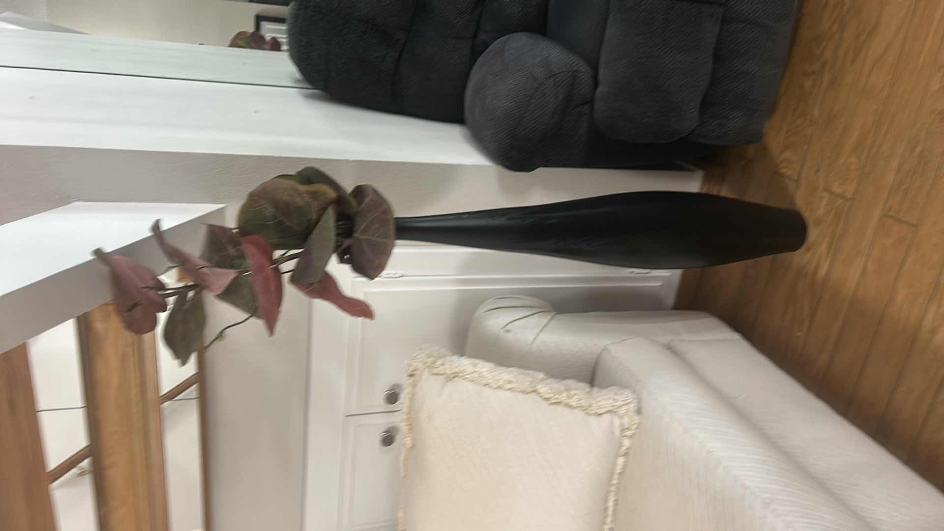 Photo 1 of TALL SLIM BLACK VASE H41”