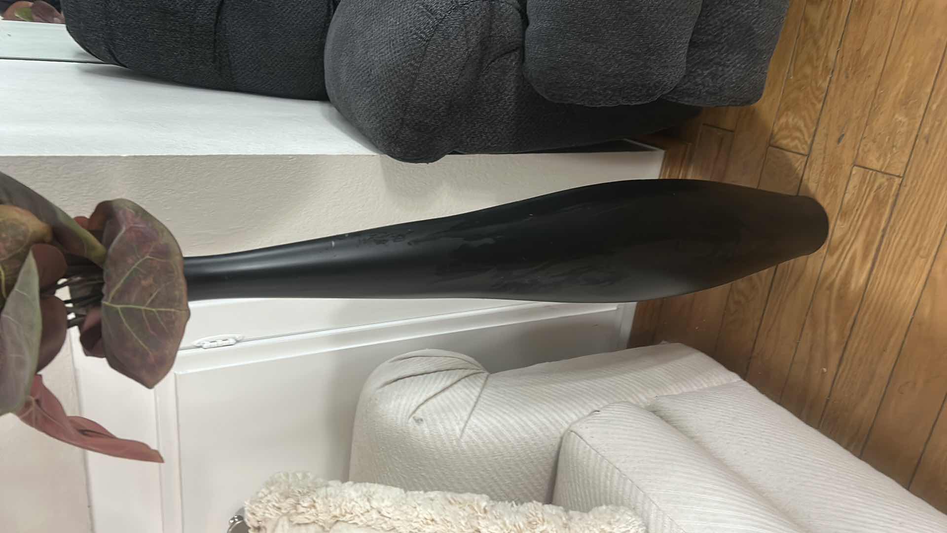 Photo 1 of TALL SLIM BLACK VASE H41”