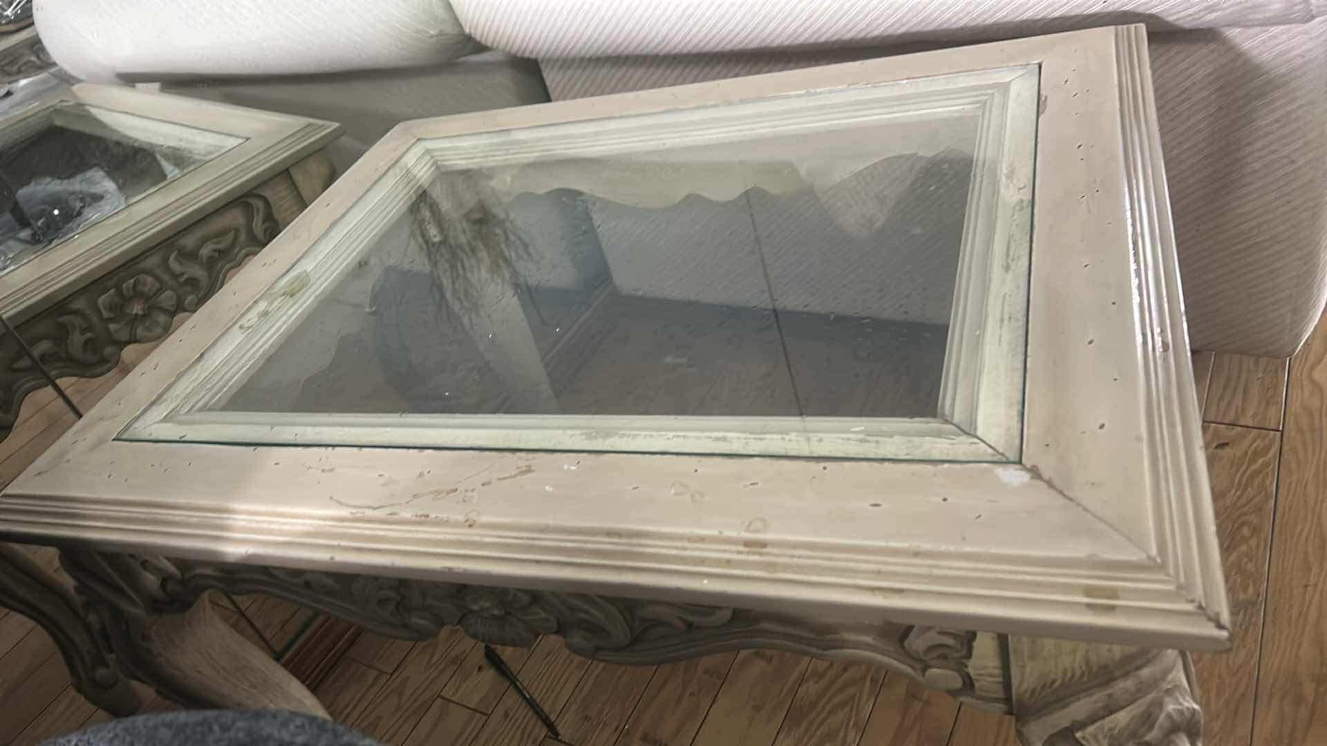 Photo 1 of VINTAGE WOOD AND GLASS  END TABLE. 24“ x 30“ x H20“