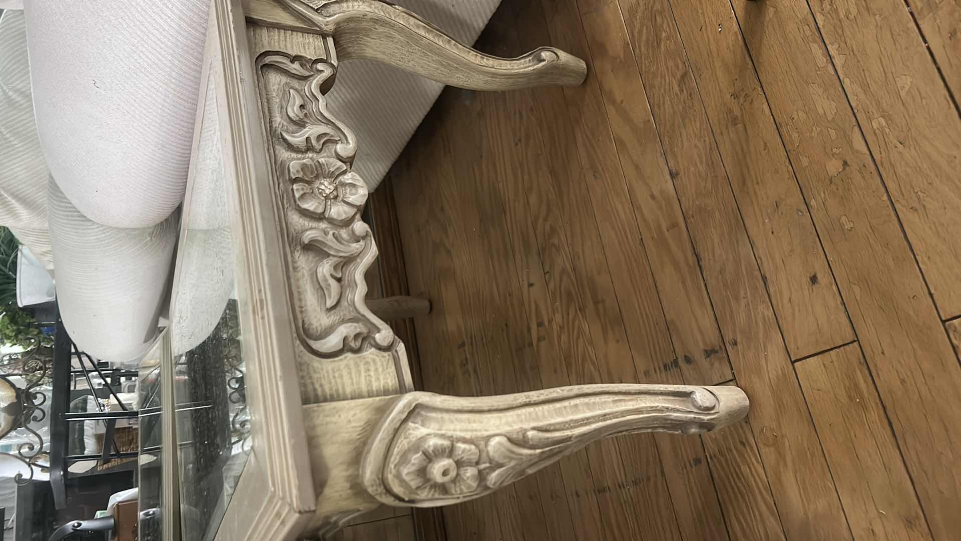 Photo 1 of VINTAGE WOOD AND GLASS  END TABLE. 24“ x 30“ x H20“