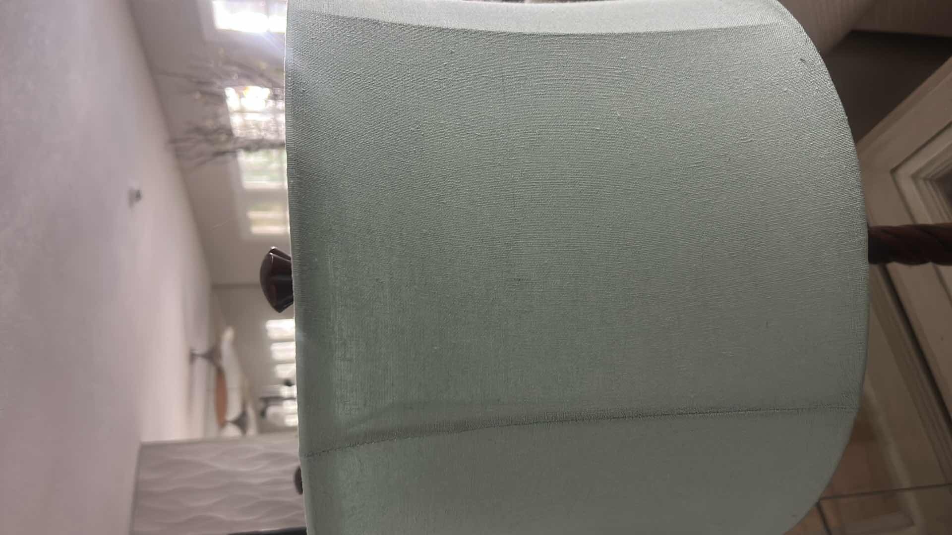 Photo 1 of METAL TABLE LAMP WITH BLUE SHADE H32”