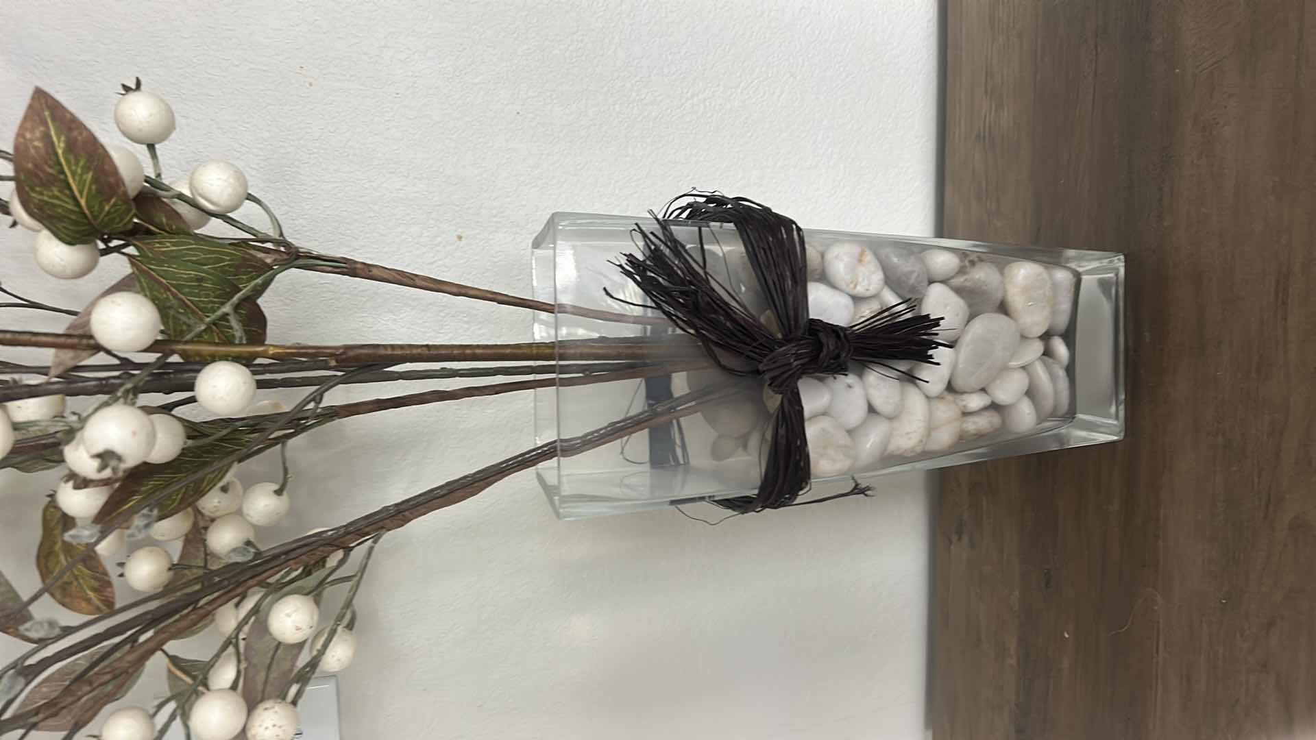 Photo 1 of GLASS VASE WITH DRY FLOWERS H38”