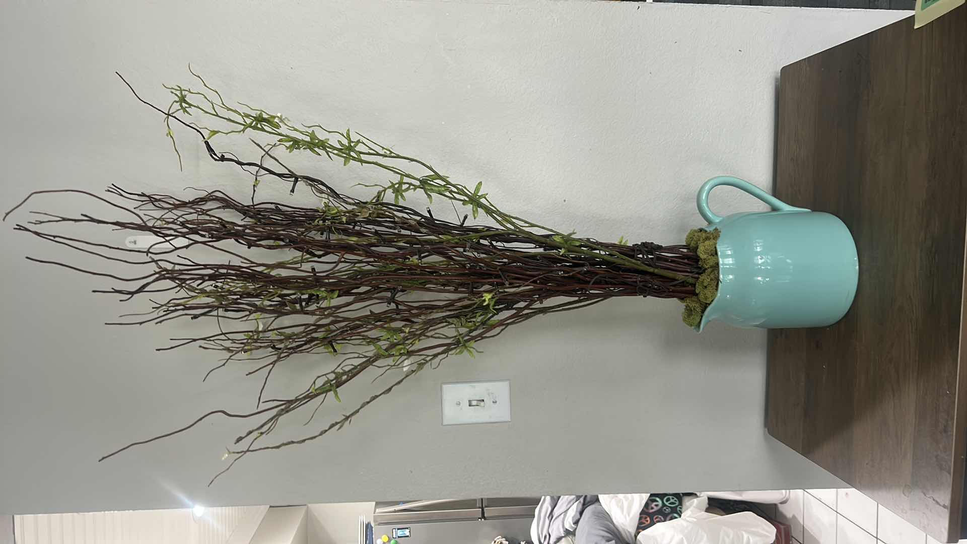 Photo 1 of CERAMIC BLUE PITCHER WITH REEDS H41”