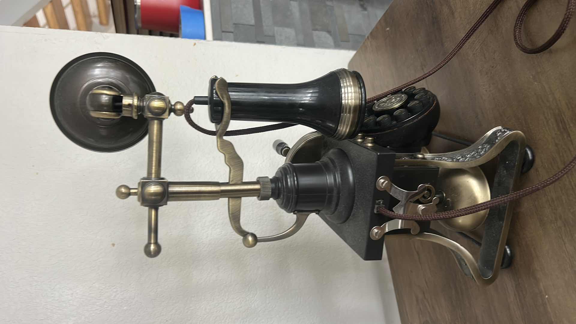 Photo 1 of FUNCTIONING VINTAGE-STYLE LANDLINE TELEPHONE REPLICA, H15 1/2”
