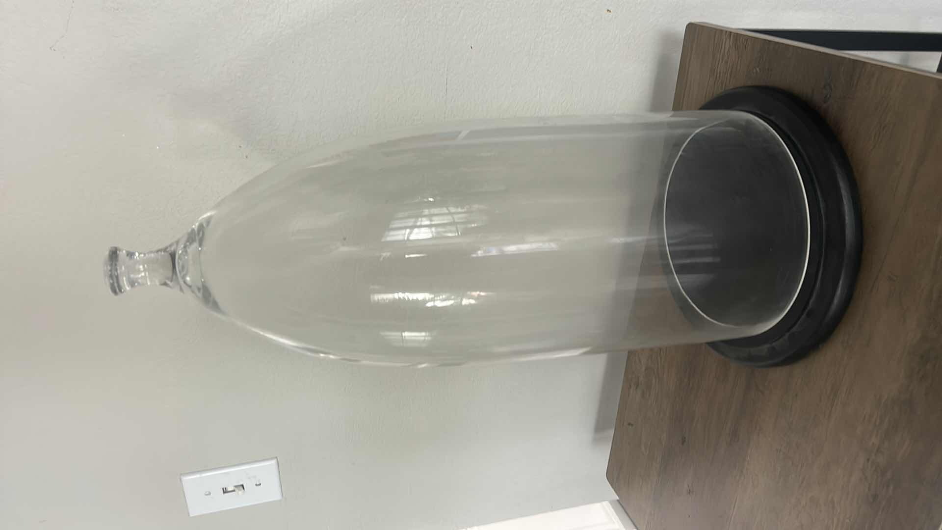 Photo 1 of GLASS DISPLAY CLOCHE WITH A BLACK BASE. H21 1/2”
