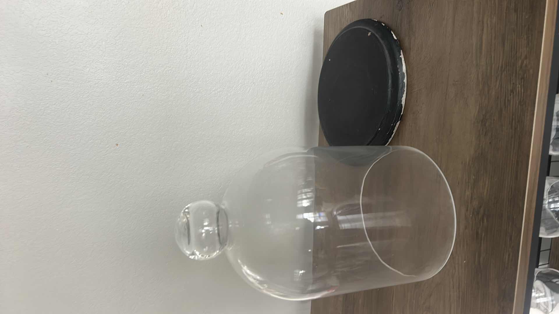 Photo 1 of GLASS DISPLAY CLOCHE WITH A BLACK BASE. 13”