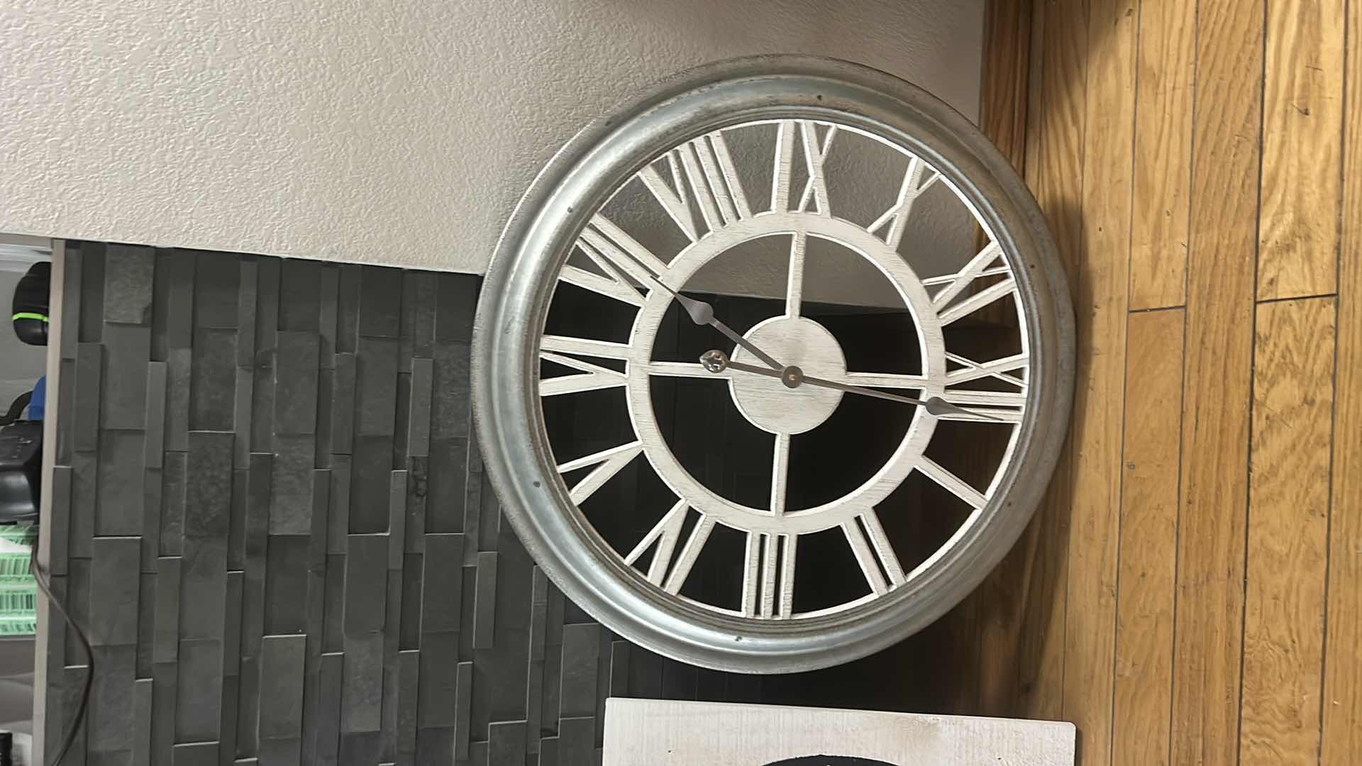 Photo 1 of DECORATIVE TIN WALL CLOCK 27”
