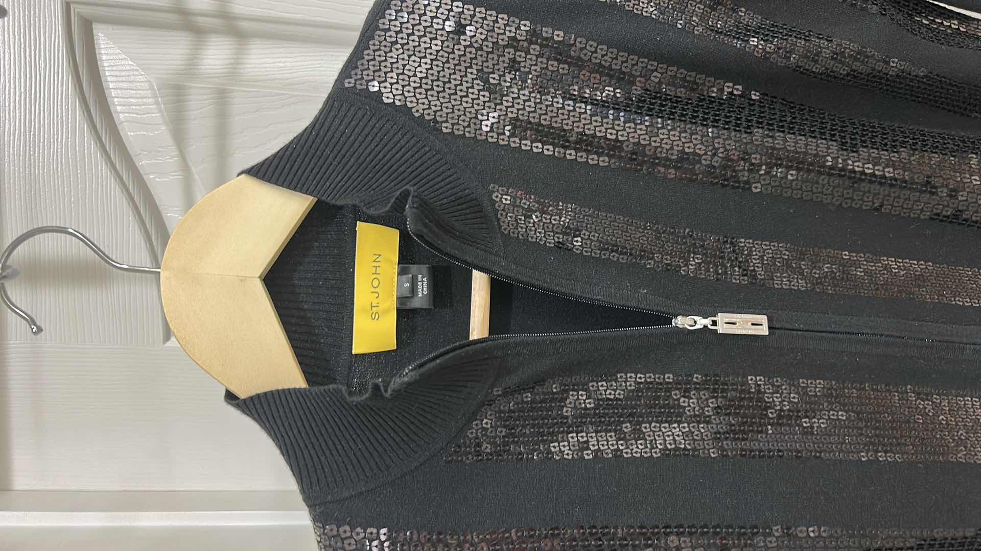 Photo 1 of ST JOHN DESIGNER BLACK W SILVER SWEATER W MATCHING TANK TOP (SIZE S/M)