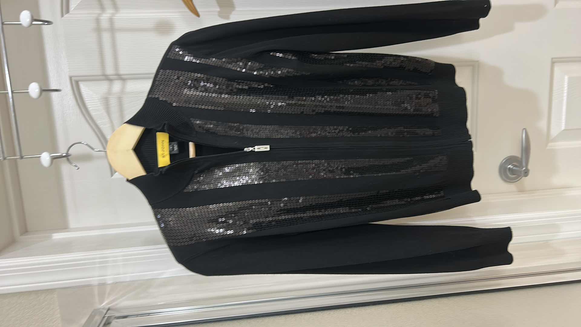 Photo 1 of ST JOHN DESIGNER BLACK W SILVER SWEATER W MATCHING TANK TOP (SIZE S/M)