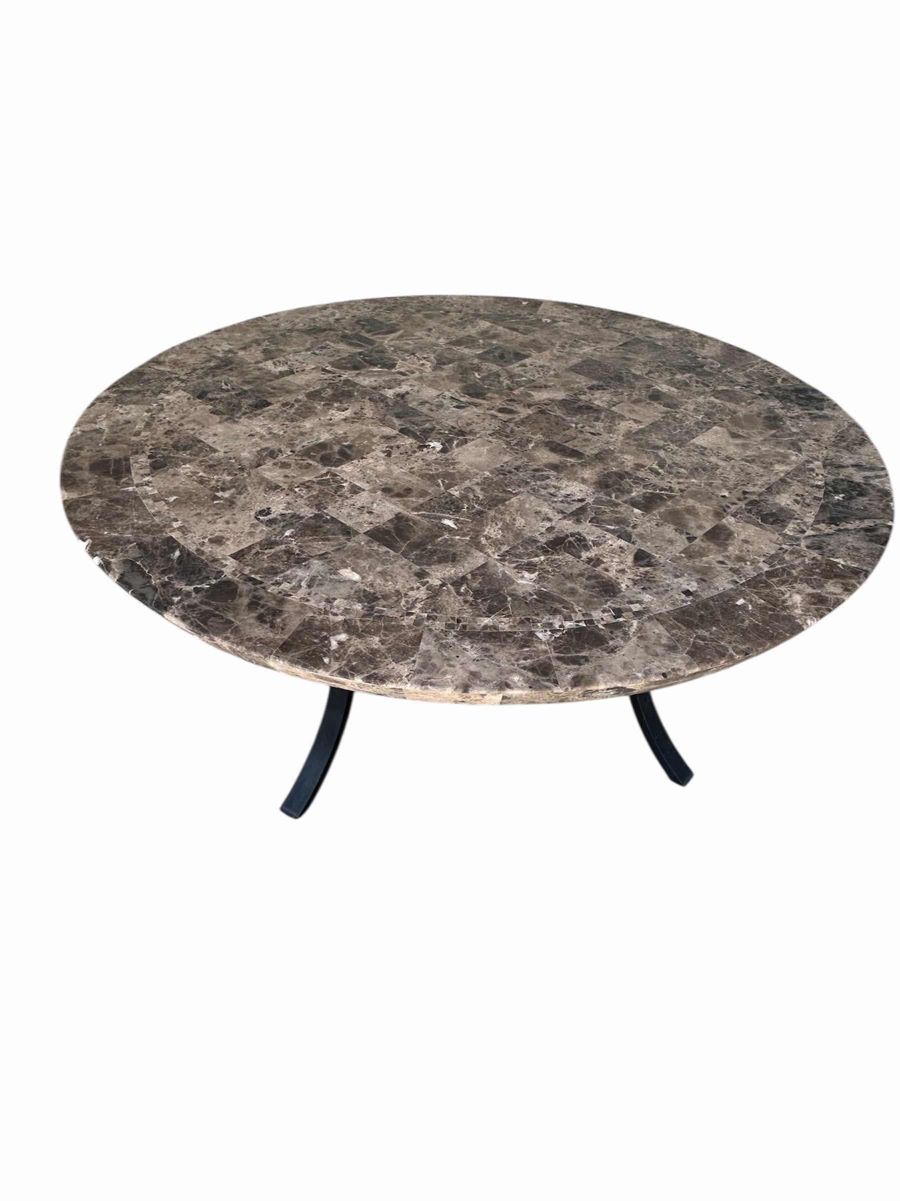 Photo 1 of FAUX MARBLE 48" ROUND TOP PATIO TABLE H 20"