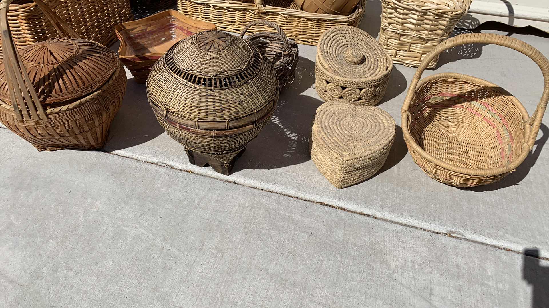 Photo 1 of 19-VARIOUS SIZES & STYLES  OF WOVEN BASKETS