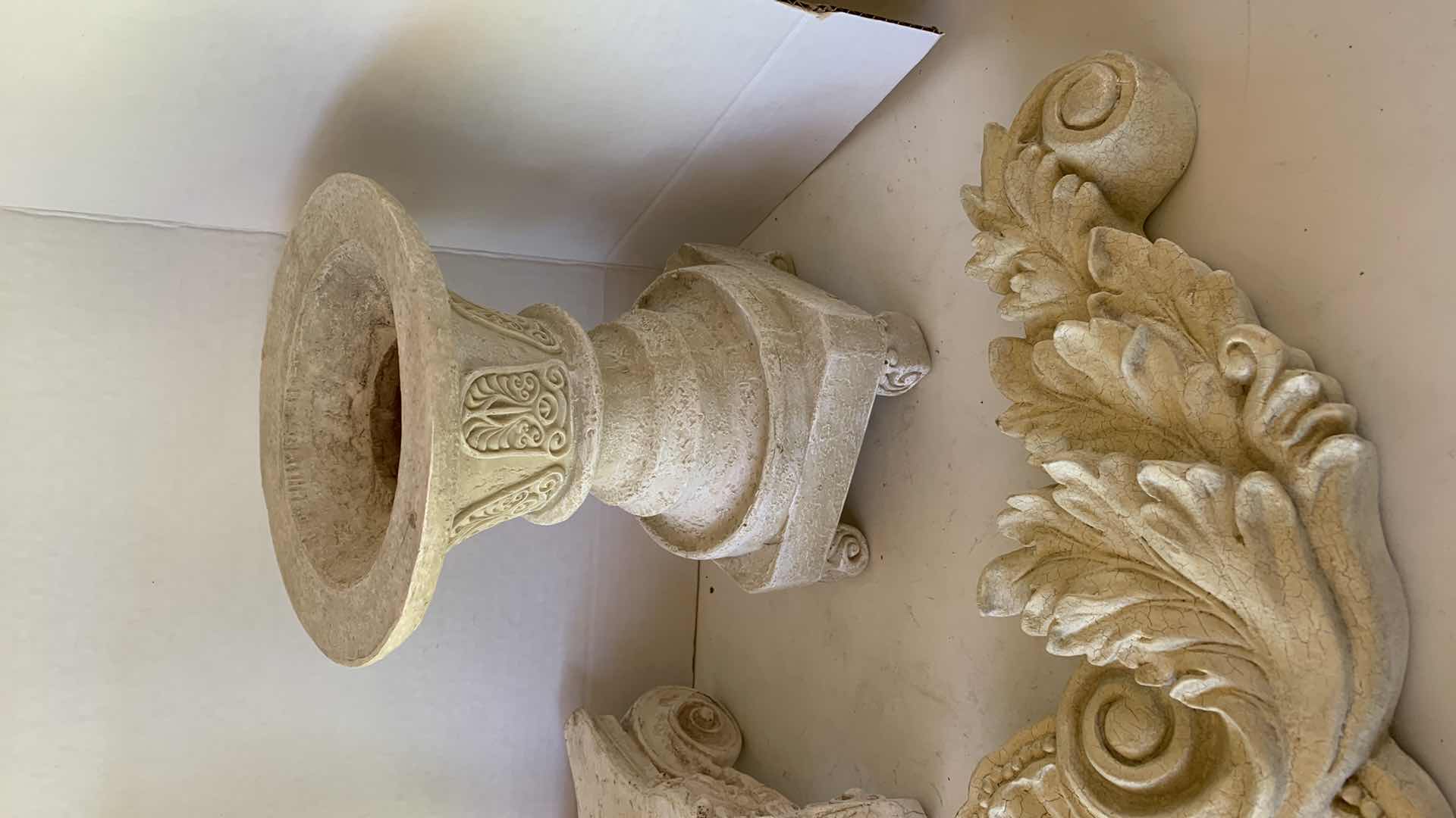 Photo 1 of COLUMN CANDLE HOLDER/ CLASSIC URN APPLIQUE/ SCROLL WALL DECOR