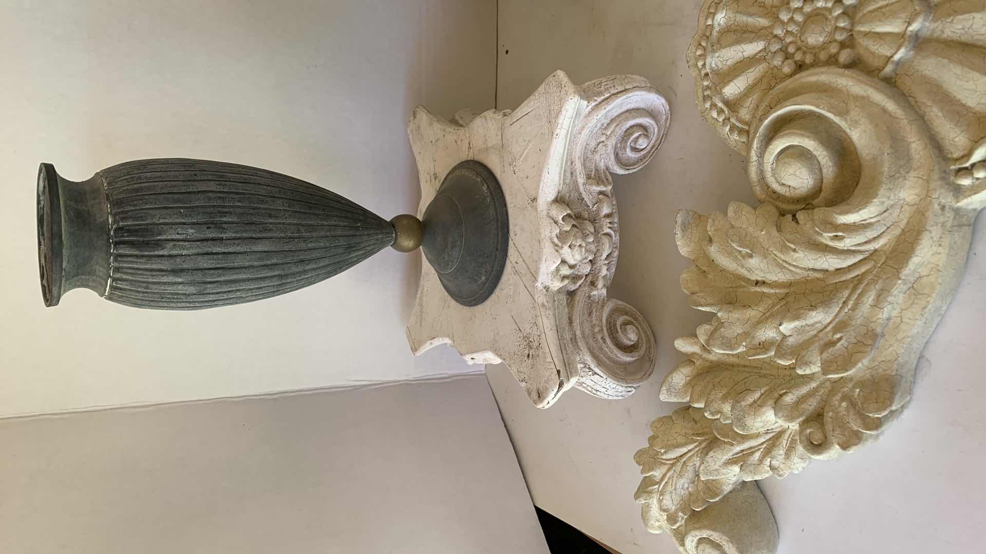 Photo 1 of COLUMN CANDLE HOLDER/ CLASSIC URN APPLIQUE/ SCROLL WALL DECOR