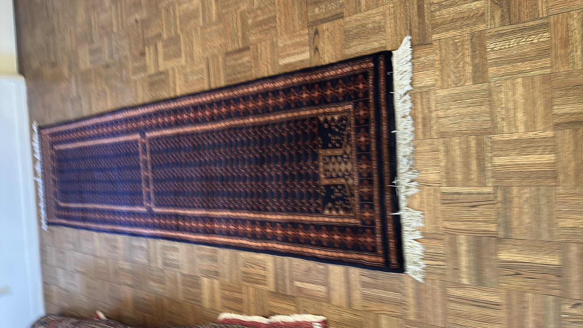 Photo 1 of 100% WOOL PILE ROYAL BOKHARA NAVY BLUE HAND KNOTTED PAKISTAN RUNNER 10’ X 32”