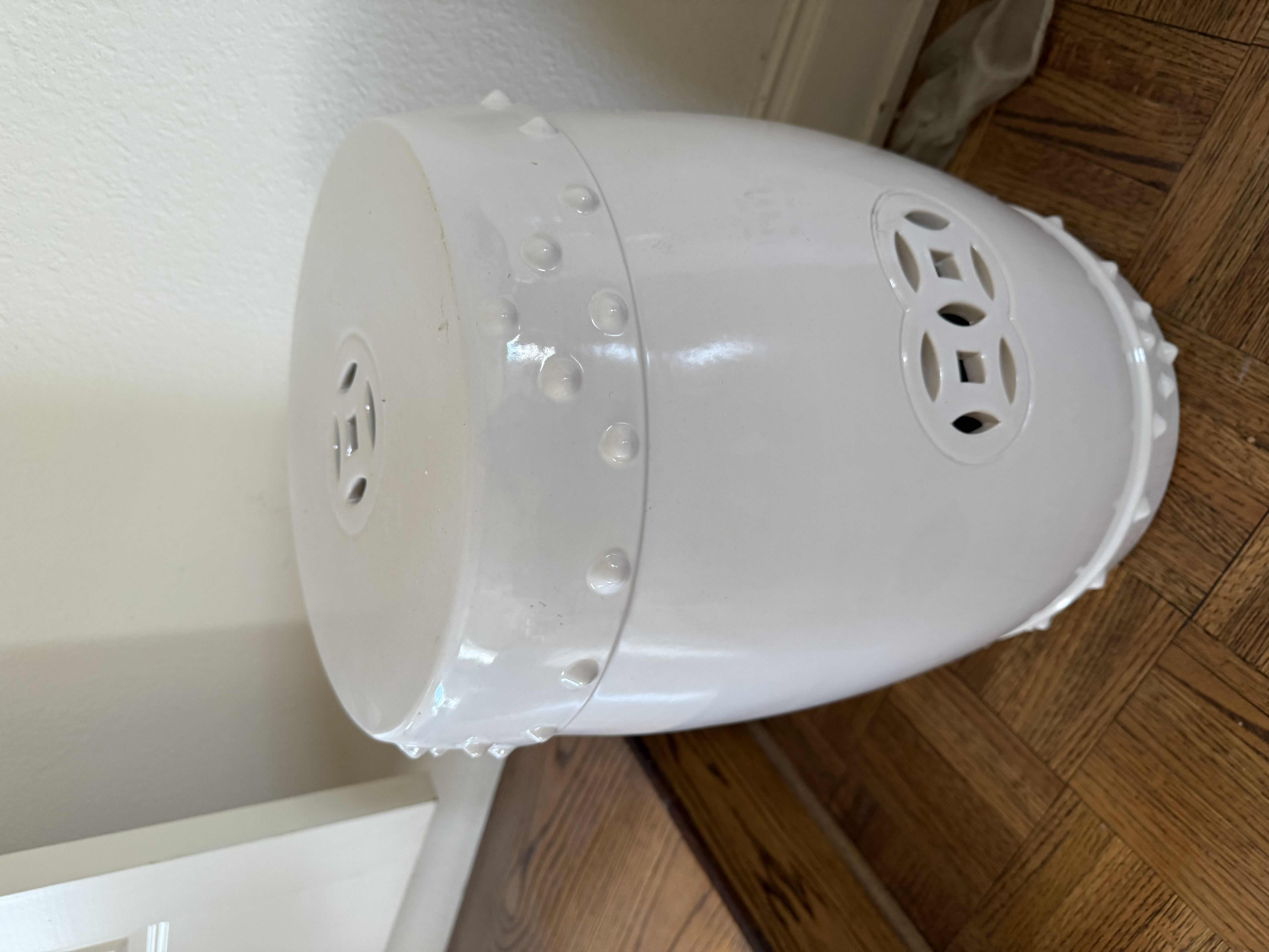 Photo 3 of 12” ROUND CLASSIC WHITE CERAMIC GARDEN STOOL H20”