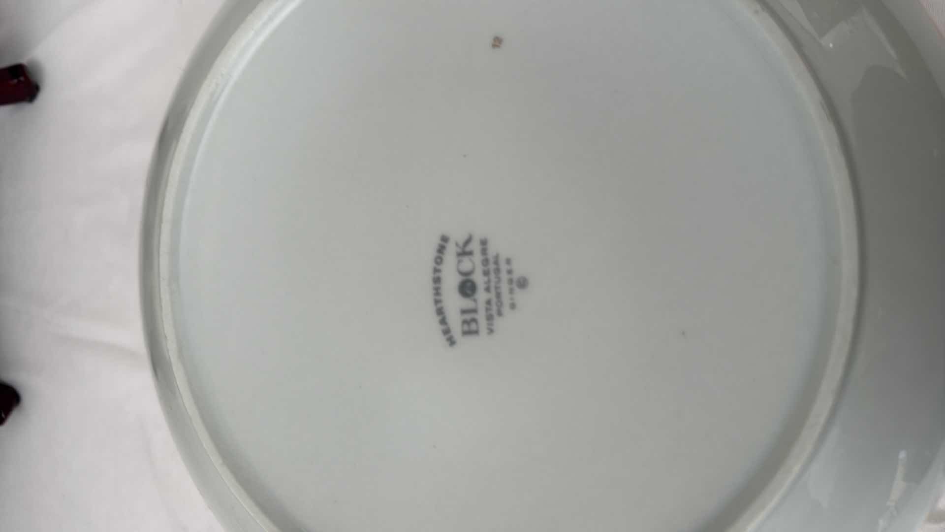 Photo 4 of 2-PORTUGAL HEARTHSTONE BLOCK VISTA ALEGRE-GINGER PLATTER 14” x10” & 9” ROUND SERVING BOWL